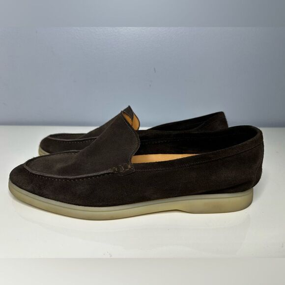 SuitSupply Dark Brown Italian Calf Suede Slip-On Loafers Shoes Sz 12 / 45 - Picture 4 of 10
